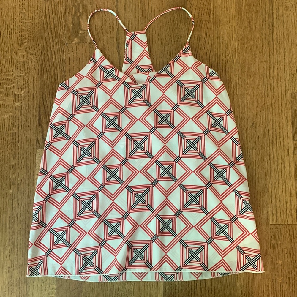 Karlie size small red, black and white patterned top!